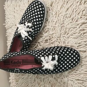 Keds Black/White Polka Dot Sneakers